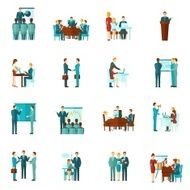 Business Training Flat Icons