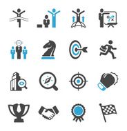 Vector icon set with a business strategy theme