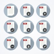 Pdf documents icons set
