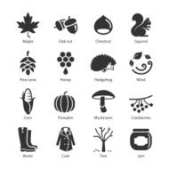 Stock Vector Illustration Autumn icons