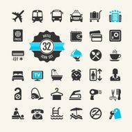 Hotel services icon set