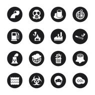 Pollution Icons - Black Circle Series