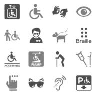 Disability Icons Gray Color