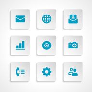 Modern vector icons set bend paper effect