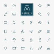 32 web and business line icons