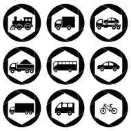 Transport monochromatic icons