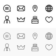 Set of flat line icons N3