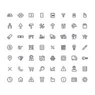 Set of Round Line Construction Icons N2