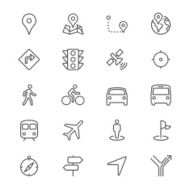 Navigation thin icons