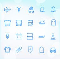 20 Trendy Thin Icons for web and mobile Set