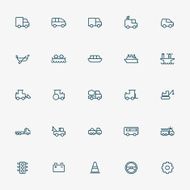 5x5 transportation line icons