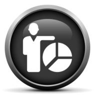 Businessman icon on a round button N211
