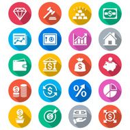 Business and investment flat color icons