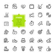 Outline web icon set - sport and fitness N2