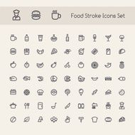 Set of Stroke Food Icons N2