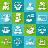 Meeting icons set white