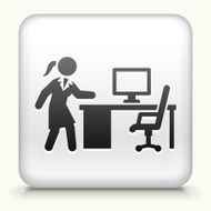 Square Button with Businesswoman Working N2