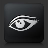 Black Square Button with Eye