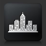 Black Square Button with Cityscape Icon N2