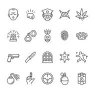 Crime related vector icons