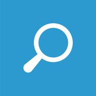 search icon white on the blue background