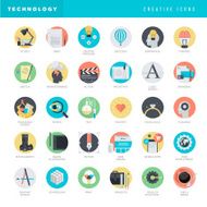 Set of flat design icons for graphic and web