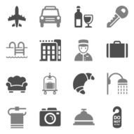 Hotel Icons Set 2 Gray Color