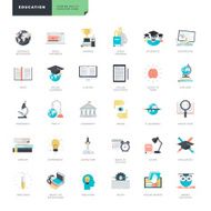 Flat design education icons for graphic and web designers N2