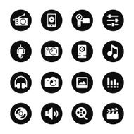 Social Entertainment Icons - Black Circle Series