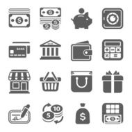 money finance shopping icons