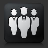 Black Square Button with Flight Attendants Icon