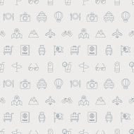 Travel line icon pattern set