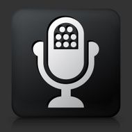 Black Square Button with Microphone Icon