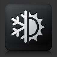 Black Square Button with Hot &amp; Cold