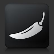 Black Square Button with Pepper Icon