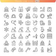 Travel Line Icons Set 3