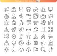 Travel Line Icons Set 1