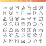 Travel Line Icons Set 2