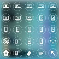 Set of icons for web and mobile Smartphone laptop monitor