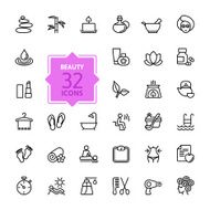 Outline web icon set - Spa &amp; Beauty