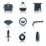 Game resources icons black