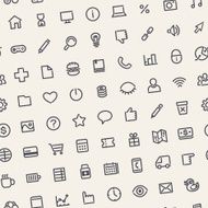 Light Tilted Seamless Pattern with Universal Web Icons N2