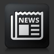Black Square Button with Newspaper Icon
