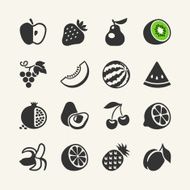 Simple pictograms collection - fruits and berries