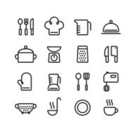 Cooking line icons N2