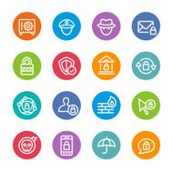 Privacy and Internet Security Icons - Circle Line Series