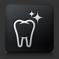 Black Square Button with Clean &amp; Strong Teeth