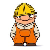 Funny cartoon worker builder plumber Vector illustration