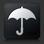 Black Square Button with Umbrella Icon