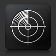 Black Square Button with Radar Screen Icon